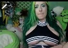 Stripchat Interactive Cam Model with Green Hair