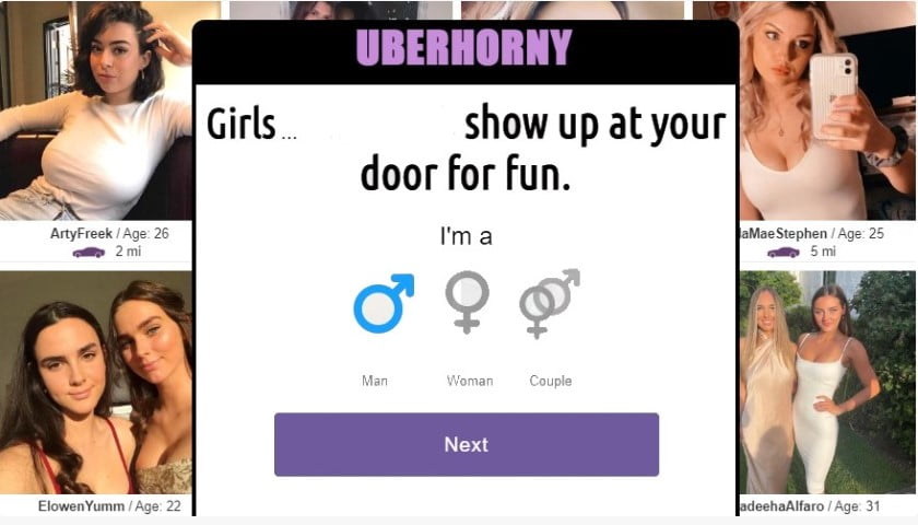 Screenshot Uberhorny Sing up