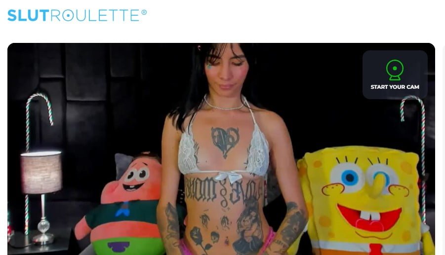 Slutroulette Cam Girl with Tattoo